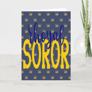 SGRho Inspired Rhoyal Blue and Gold Rhoyal Soror T Thank You Card