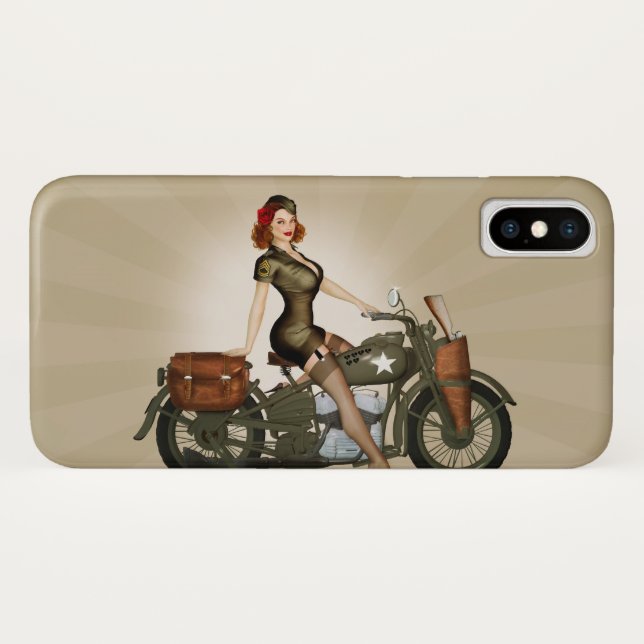 Sgt. Davidson Army Motorcycle iPhone X Case (Back (Horizontal))