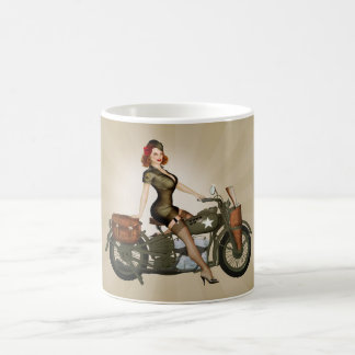 Sgt. Davidson Army Motorcycle Pinup Coffee Mug