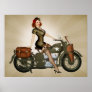 Sgt. Davidson Army Motorcycle Pinup Poster