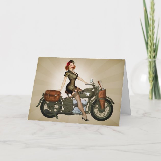 Military Motorcycles 3D Pop up Greeting Card Postcard 