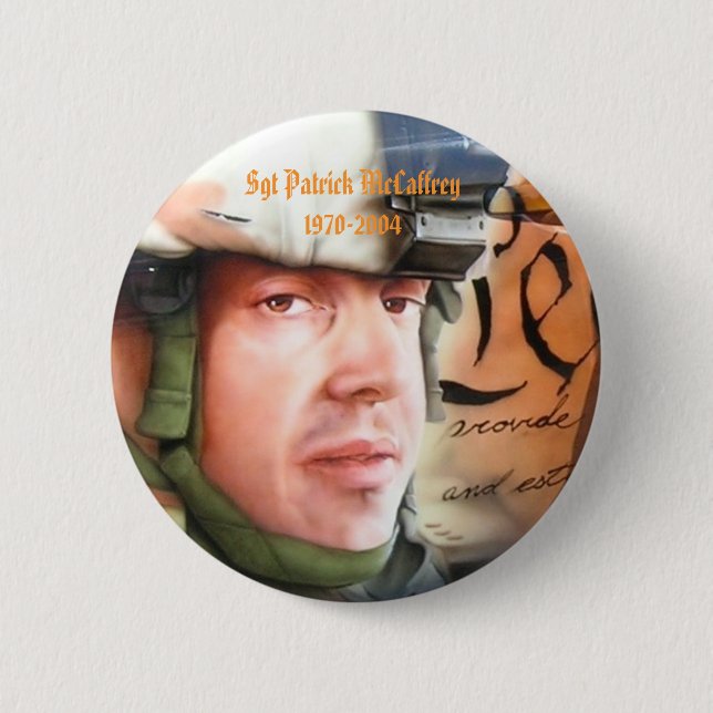 Sgt Patrick McCaffrey 1970-2994... Button (Front)