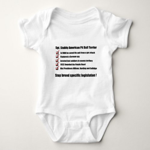 Sgt Stubby _1 Baby Bodysuit