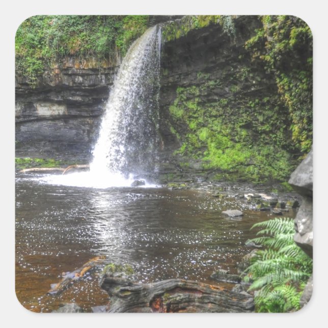 Sgwd Gwladys at Pontneddfechan Waterfalls, Wales Square Sticker (Front)