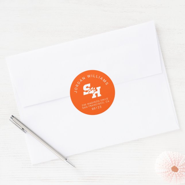 SH & Bear Paw Logo Classic Round Sticker (Envelope)
