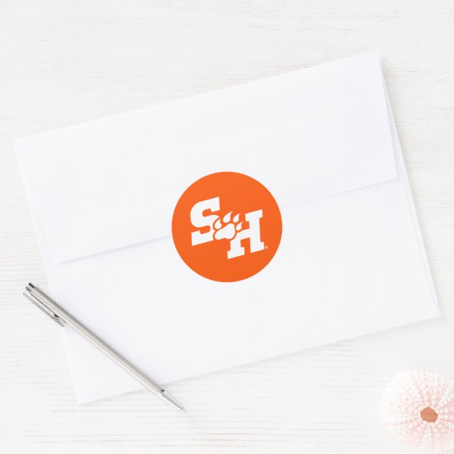 SH & Bear Paw Logo Classic Round Sticker (Envelope)