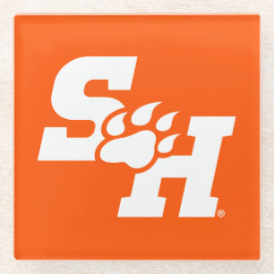 SH & Bear Paw Logo Glass Coaster