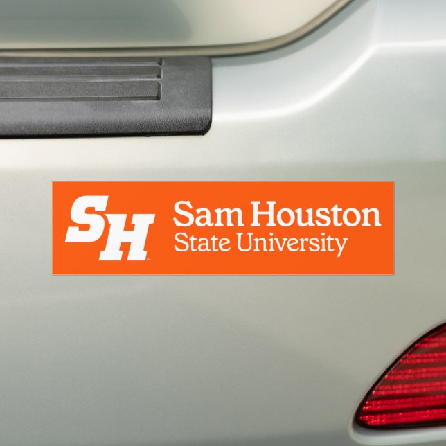 SH & Wordmark Combination Logo Bumper Sticker (On Car)