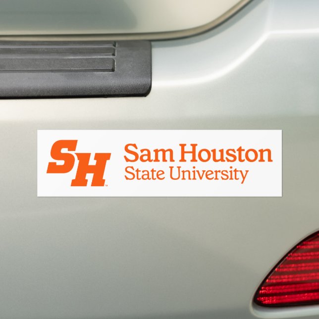 SH & Wordmark Combination Logo Bumper Sticker (On Car)