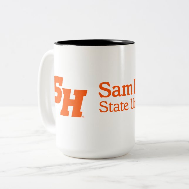 SH & Wordmark Combination Logo Two-Tone Coffee Mug (Front Left)