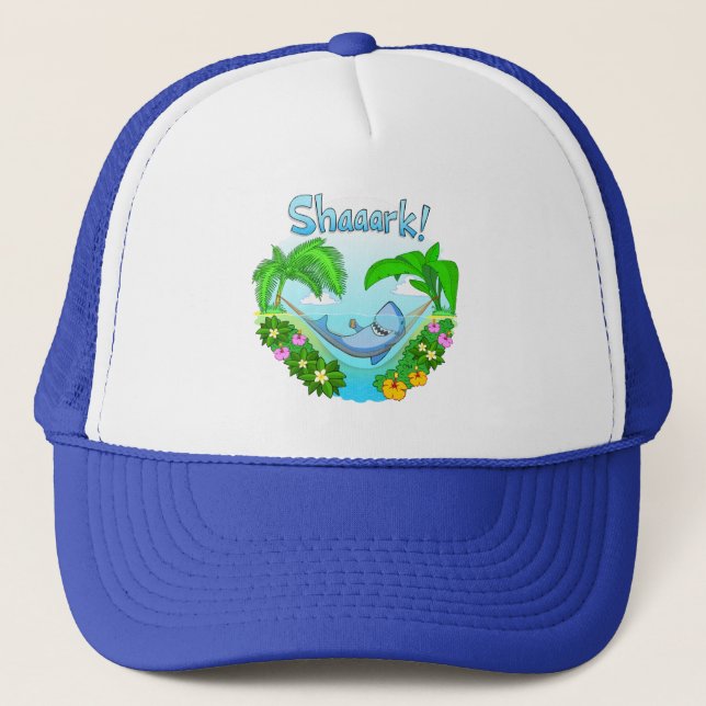 Shaaark in a hammock trucker cap (Front)