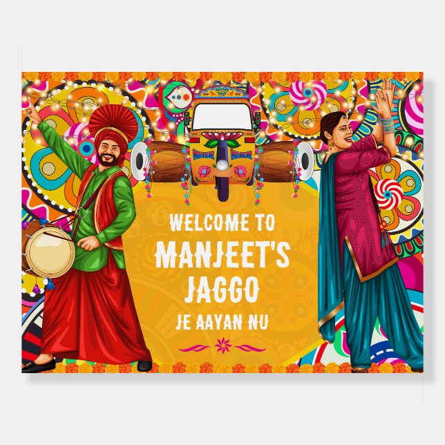 Shaadi wala ghar Jaggo welcome sign, Sade Munde Foam Board (Front)
