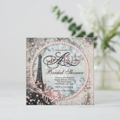 Shab Chic Paris Bridal Shower Invitation (Standing Front)