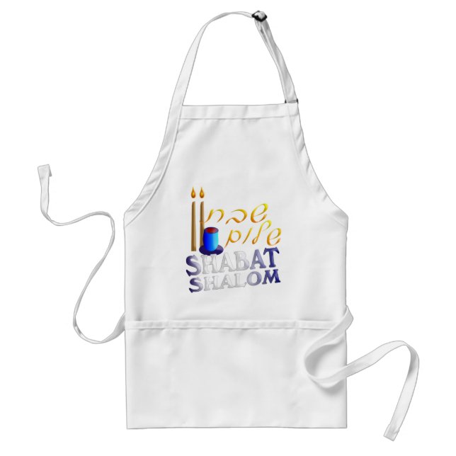Shabat Shalom Adult Apron (Front)