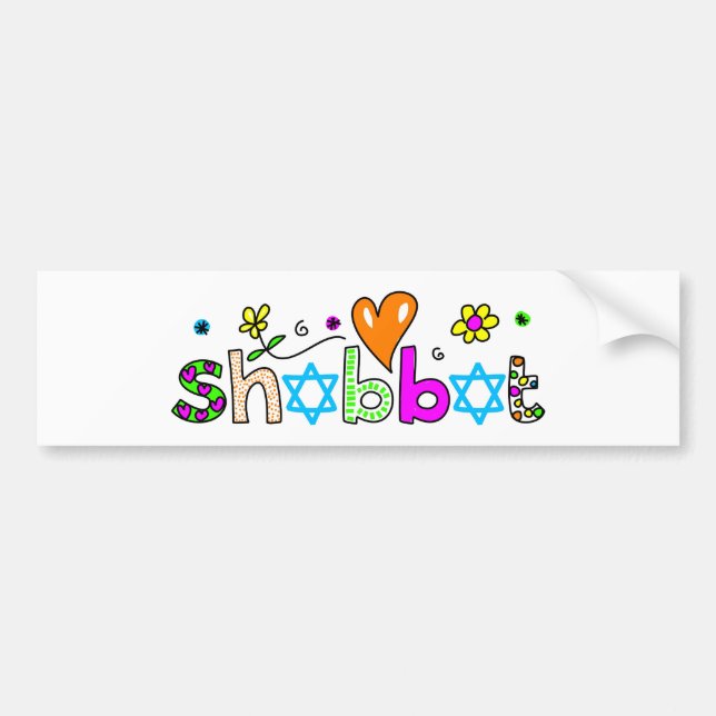 Shabbat Bumper Sticker (Front)