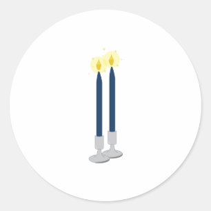 Shabbat Candle Classic Round Sticker