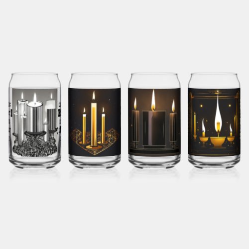 Shabbat Candles Icon_Illuminating Strength  Can Glass