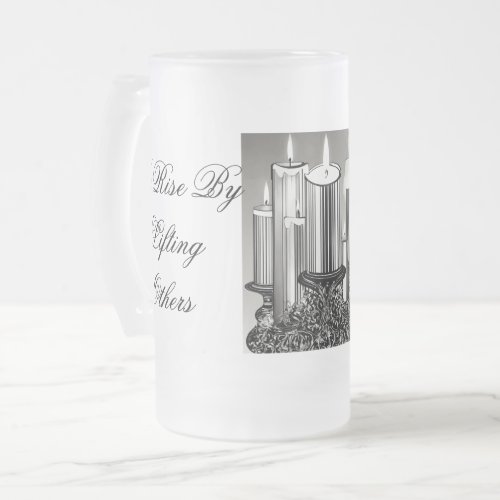 Shabbat Candles Icon_Illuminating Strength  Frosted Glass Beer Mug