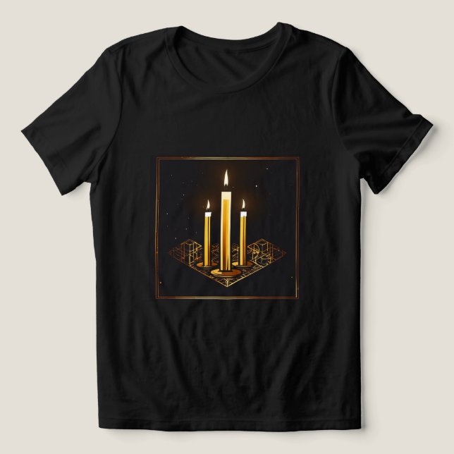Shabbat Candles Logo T-SHIRT Tri-Blend Shirt (Design Front)