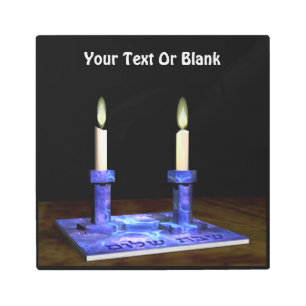 Shabbat Candlesticks Metal Print