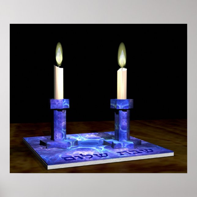 Shabbat Candlesticks Poster (Front)