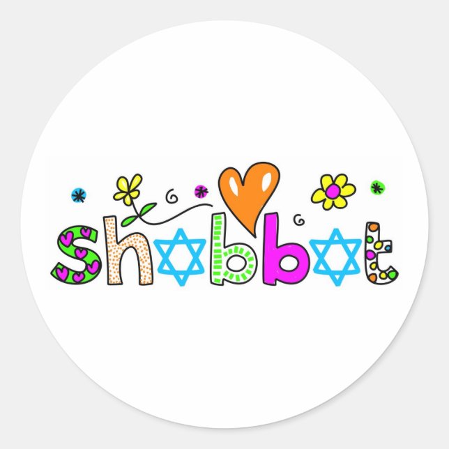 Shabbat Classic Round Sticker (Front)