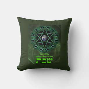 Shabbat - Earth Day Throw Pillow