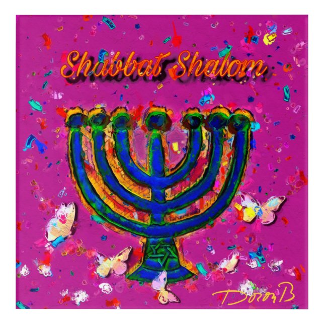 Shabbat Shalom  Acrylic Print (Front)