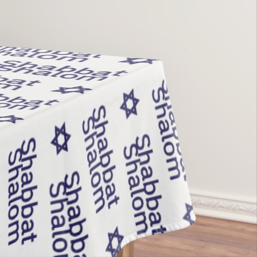 Shabbat shalom and Star of David pattern Tablecloth