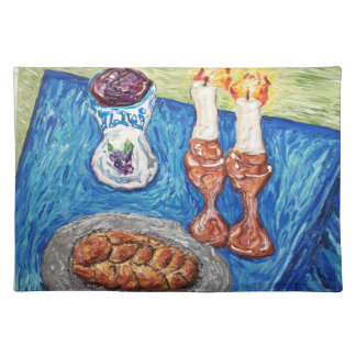 shabbat shalom art original judaica painting placemat