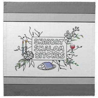 Shabbat Shalom B!$@#s! Challah Cover - Cloth Napki Napkin