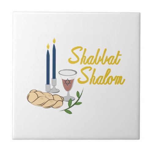 Shabbat Shalom Ceramic Tile