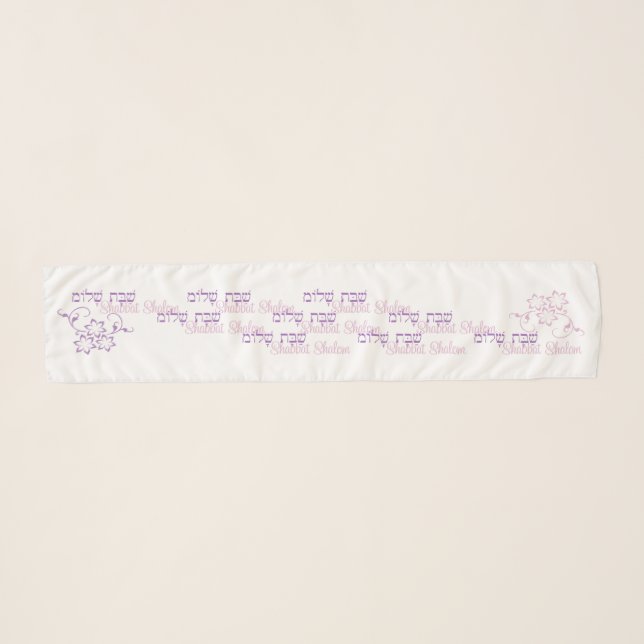 Shabbat Shalom Chiffon Scarf (Front (Horizontal))