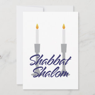 Shabbat shalom greeting and candlesticks Card