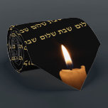 Shabbat Shalom Hebrew Jewish Shabbos Candles Neck Tie<br><div class="desc">This Shabbat Shalom Hebrew Jewish Shabbos Candles Neck Tie is the perfect wardrobe accessory for Friday night dinner or Saturday morning shul!</div>