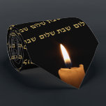 Shabbat Shalom Hebrew Jewish Shabbos Candles Neck Tie<br><div class="desc">This Shabbat Shalom Hebrew Jewish Shabbos Candles Neck Tie is the perfect wardrobe accessory for Friday night dinner or Saturday morning shul!</div>