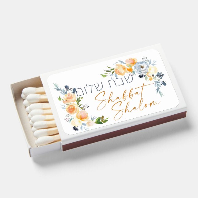 Shabbat Shalom - Honoring the Day of Sabbath Matchboxes (Front Open)