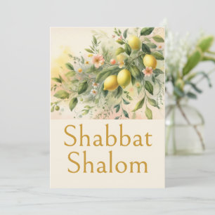 Shabbat Shalom, Italian Lemon Grove Boho Botanical Card