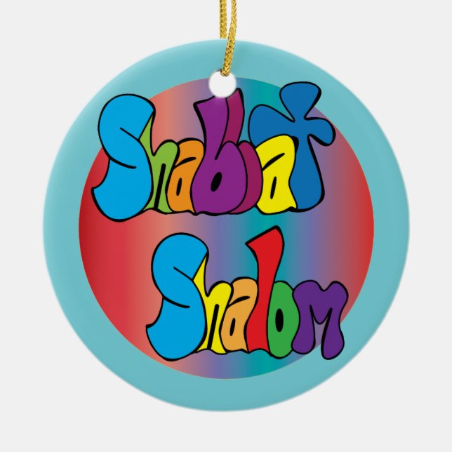 Shabbat Shalom Ornament (Front)