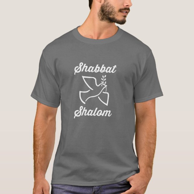 Shabbat Shalom Peace Dove Messianic T-Shirt (Front)