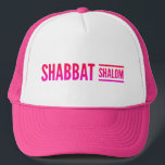 Shabbat Shalom Pink  Trucker Hat<br><div class="desc">Pink Shabbat Shlom design women's hat.</div>