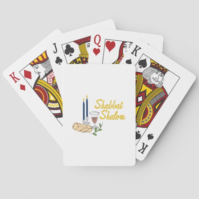 Shabbat Shalom Poker Cards (Back)
