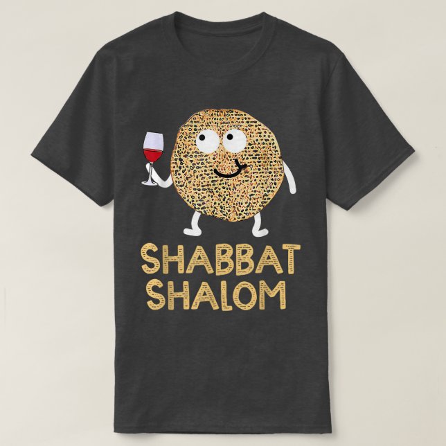 Shabbat Shalom Shirt Funny Matzo Face Happy Passov (Design Front)