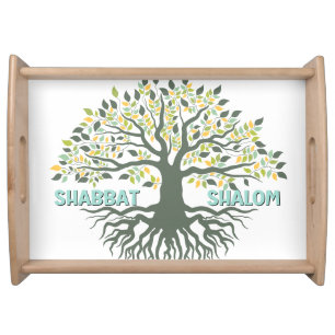 Shabbat Shalom Tree of Life Challah Serving Tray