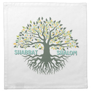 Shabbat Shalom Tree of Life Ez Hachaim Jewish Cloth Napkin