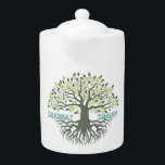 Shabbat Shalom Tree of Life Ez Hachaim Jewish Teapot<br><div class="desc">Shabbat Shalom Tree of Life Ez Hachaim Jewish TeaPot Shabbat Shalom Tree of Life Ez Hachaim Design. Beautiful challah cover for Shabbat and Yom tov table. Well loved keepsake you will use weekly every Shabbat and Chag. You can change the leaves by clicking on "Edit in design tool". Feel free...</div>