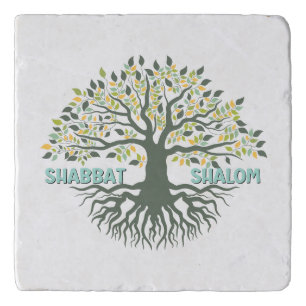 Shabbat Shalom Tree of Life Ez Hachaim Jewish Trivet