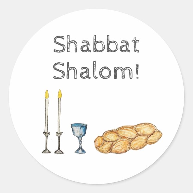 Shabbat Sketch Sticker (Front)