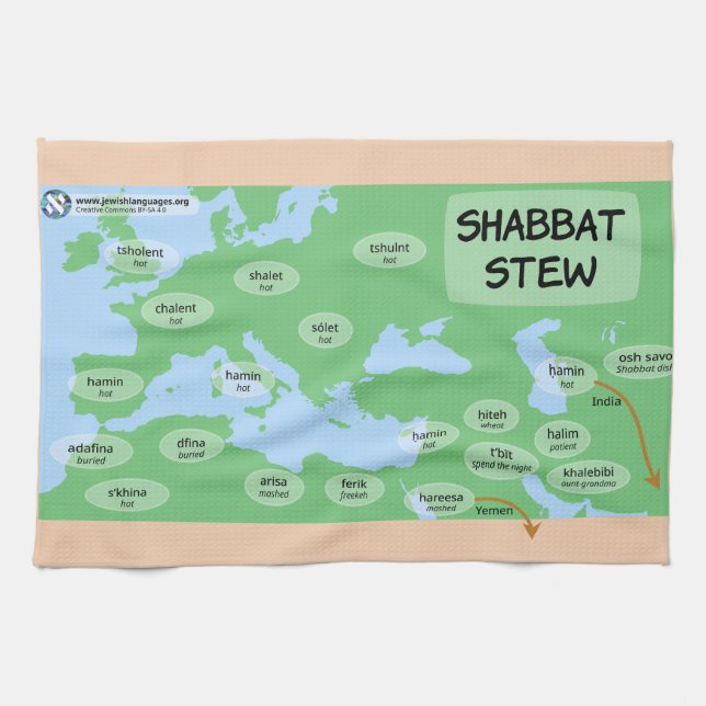 Shabbat Stew Kitchen Towel (Horizontal)