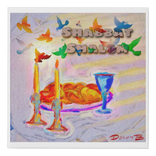 Shabbat today faux canvas print